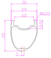 35mm Deep hookless rim