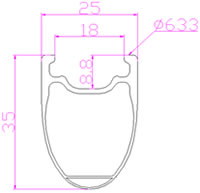 25mm wide carbon rim